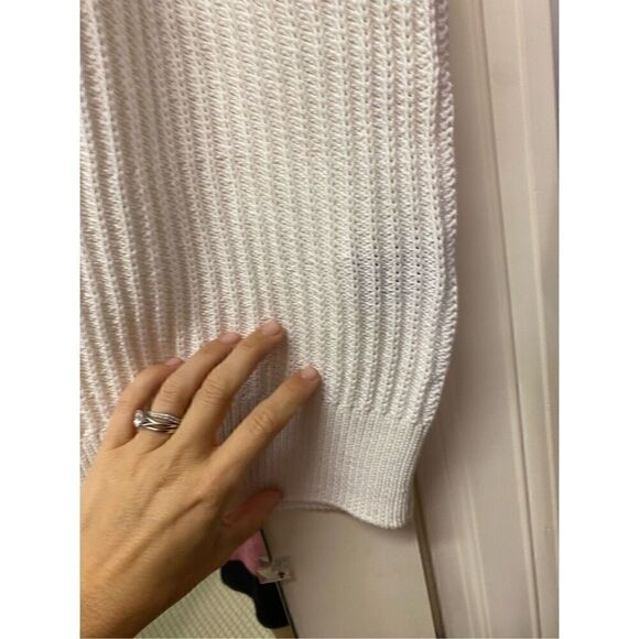 Rag & Bone Womens Deep V Neck Oversize Sweater Vest White Ivory Size Small - Picture 4 of 5